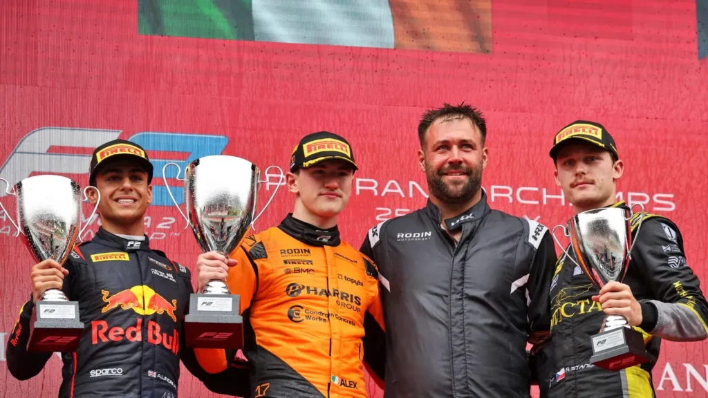Arvid Lindblad and Roman Stanek completed the Feature Race podium at Spa