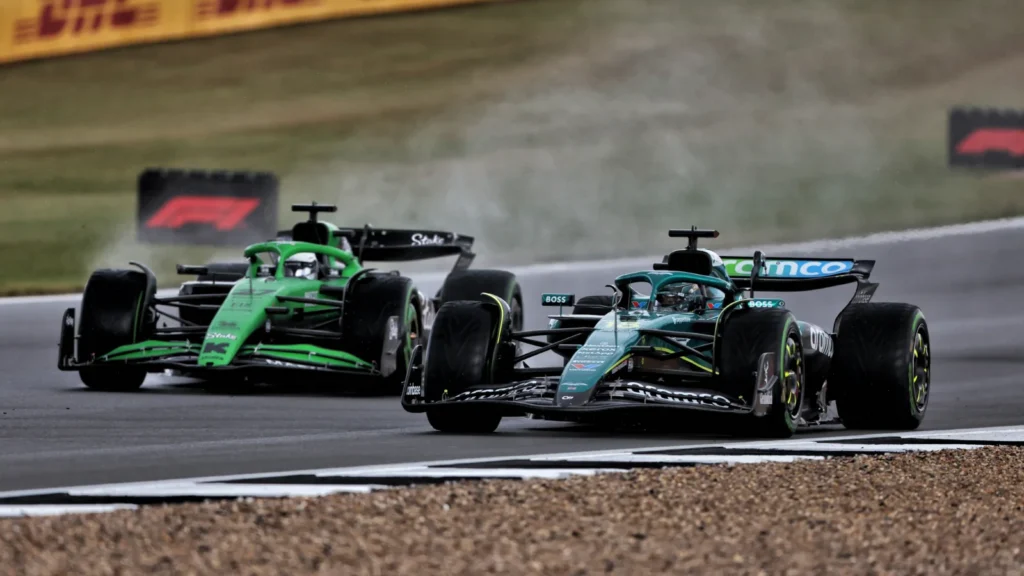 Lance Stroll slipped down the order late on in the F1 British GP