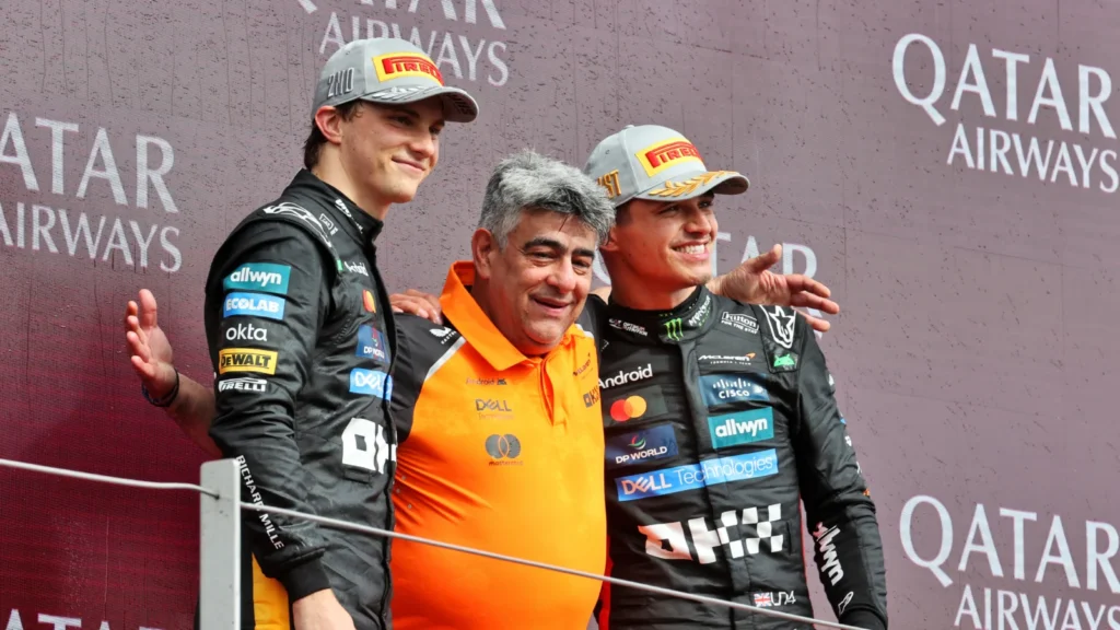 Lando Norris headed Oscar Piastri in a McLaren 1-2 in Britain